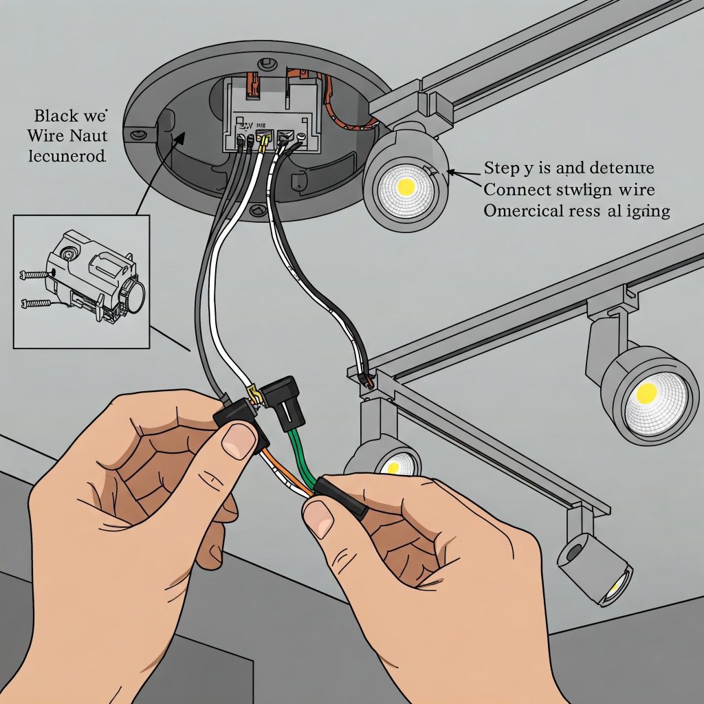 How to connect the power supply after installing the LED track