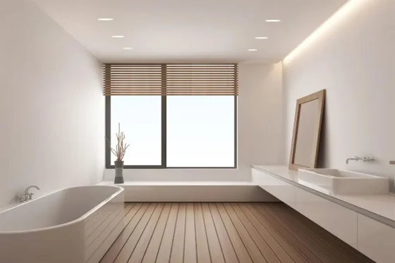 Modern bathroom with waterproof LED Downlights