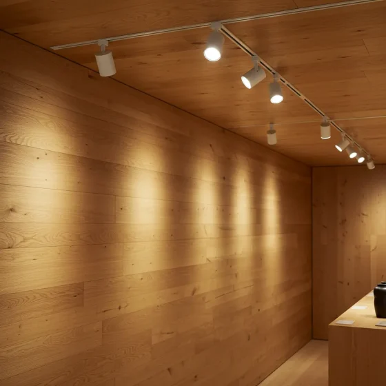 Scandinavian design gallery with Casambi track lights
