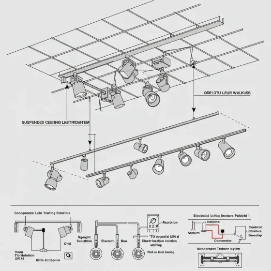 Suspended Ceiling Track Lighting Installation Diagram