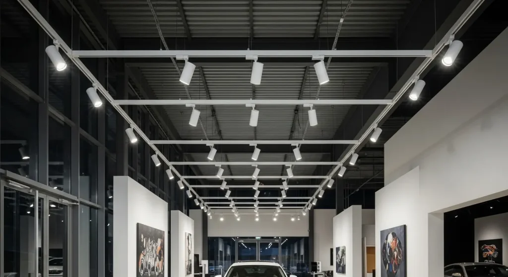 1 Circuit Dimmable Track Lighting for Compact Commercial Spaces