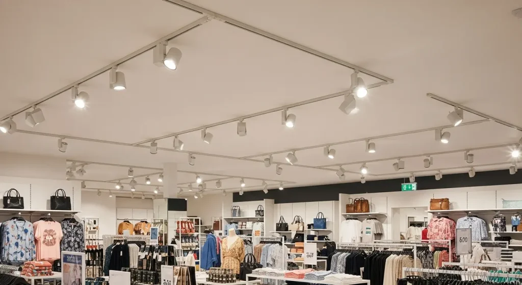4-Circuit Dimmable Track Lighting for Fashion Retail Stores