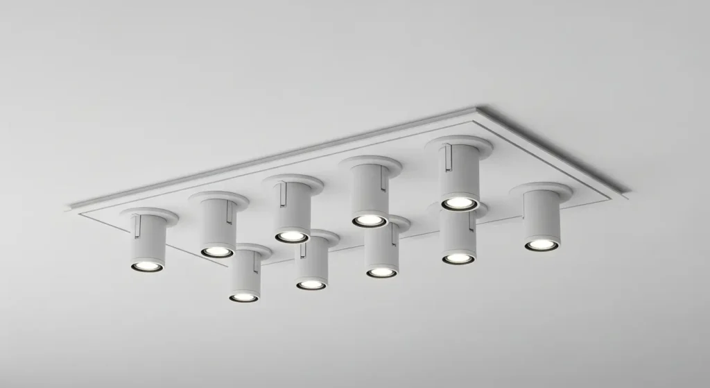 Commercial LED Track Light Solution with Recessed Installation and Dimming