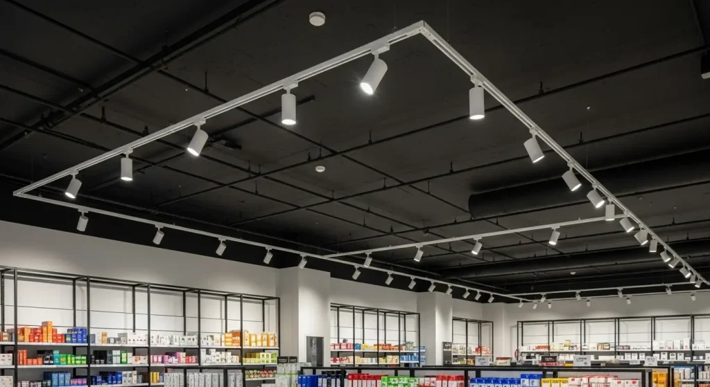 Commercial Modular Track Light System for Flexible Lighting Layouts