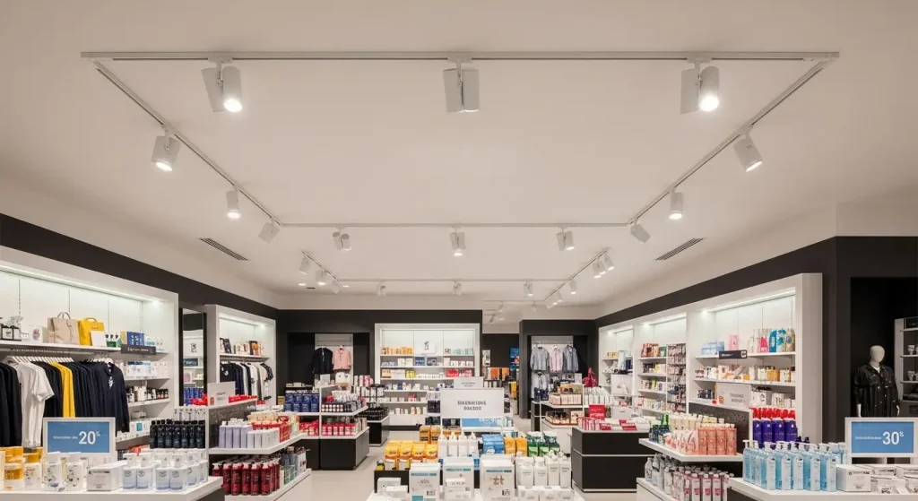 Flexible Illumination with 4-Circuit Dimmable Track Fixtures in Retail