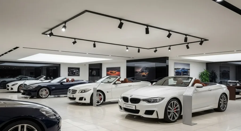High-CRI Magnetic Dimmable Lighting Solution for Vehicle Showrooms
