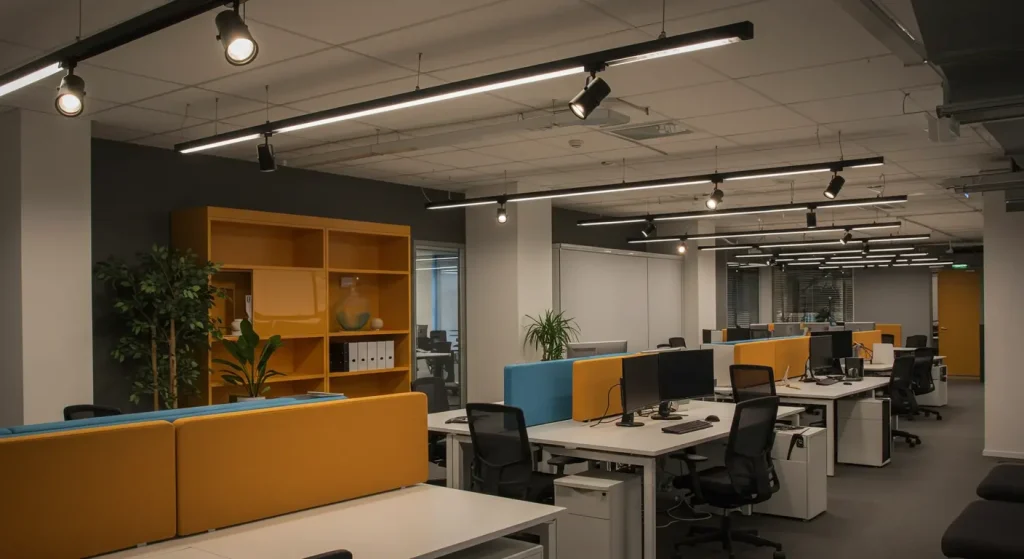 Intelligent Lighting Solution with DALI Track Lights for Offices