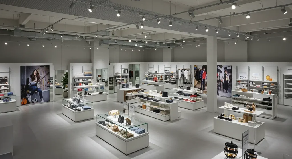 Retail Store Track Light with Smooth Dimming for Ambience Control