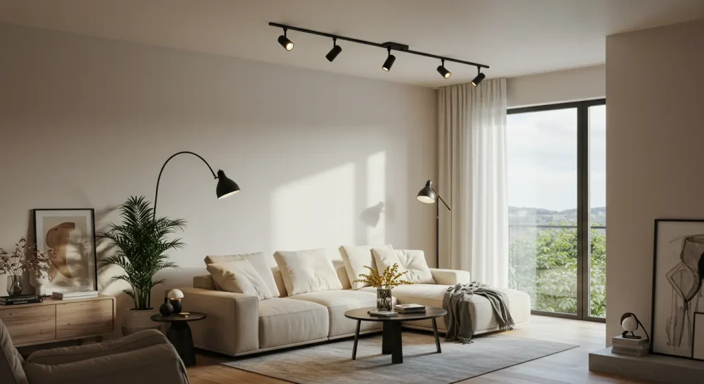 Sleek Track Lighting with Dimming Function