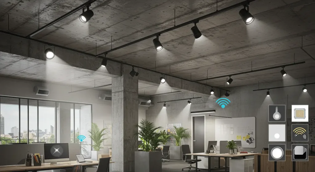 Smart Dimmable Track Lighting for Commercial Workspaces
