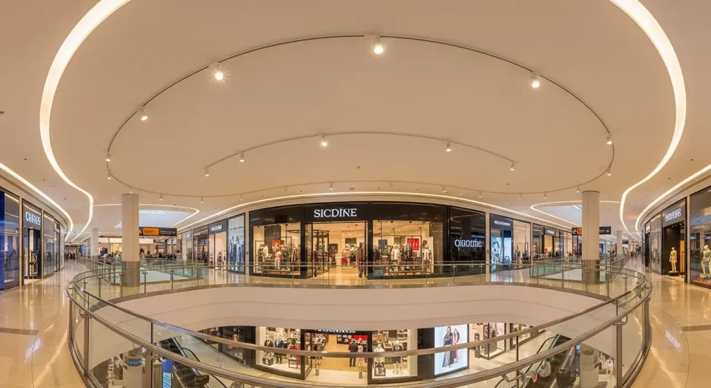 Surface-Mounted Dimmable Track Lighting for Modern Commercial Interiors