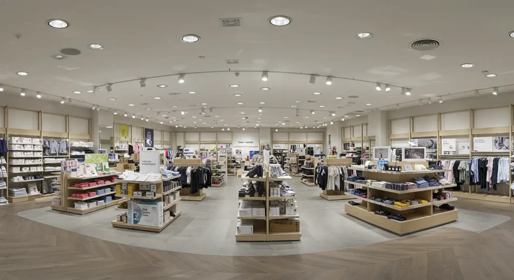 Recessed Downlight Fixtures in Retail Displays