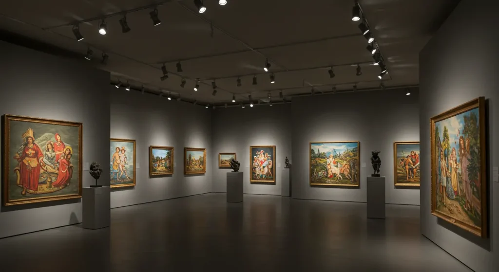 Adjustable Track Lighting for Art Exhibitions