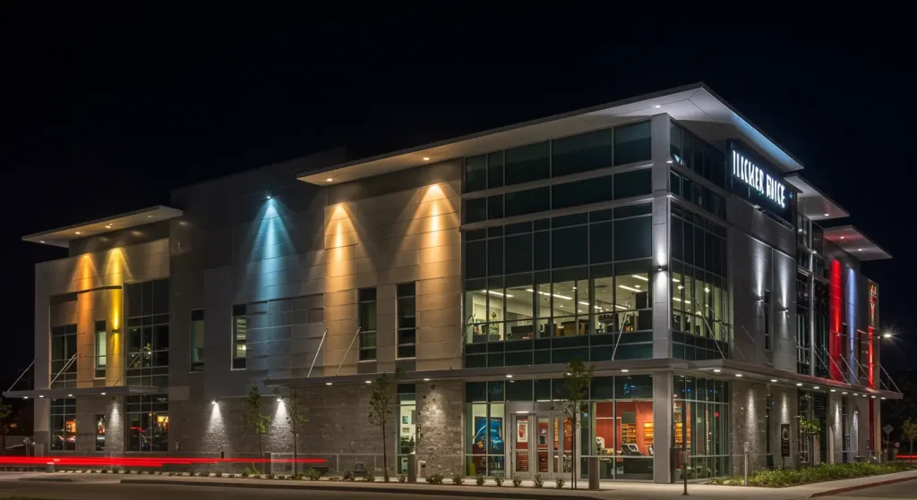 Outdoor commercial building lighting