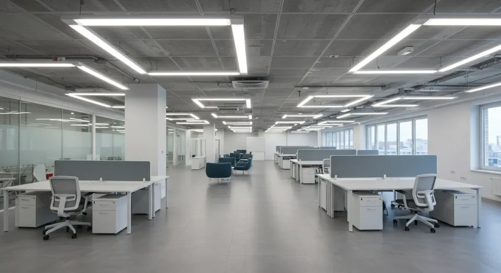 Soluções de luminárias LED para escritórios comerciais