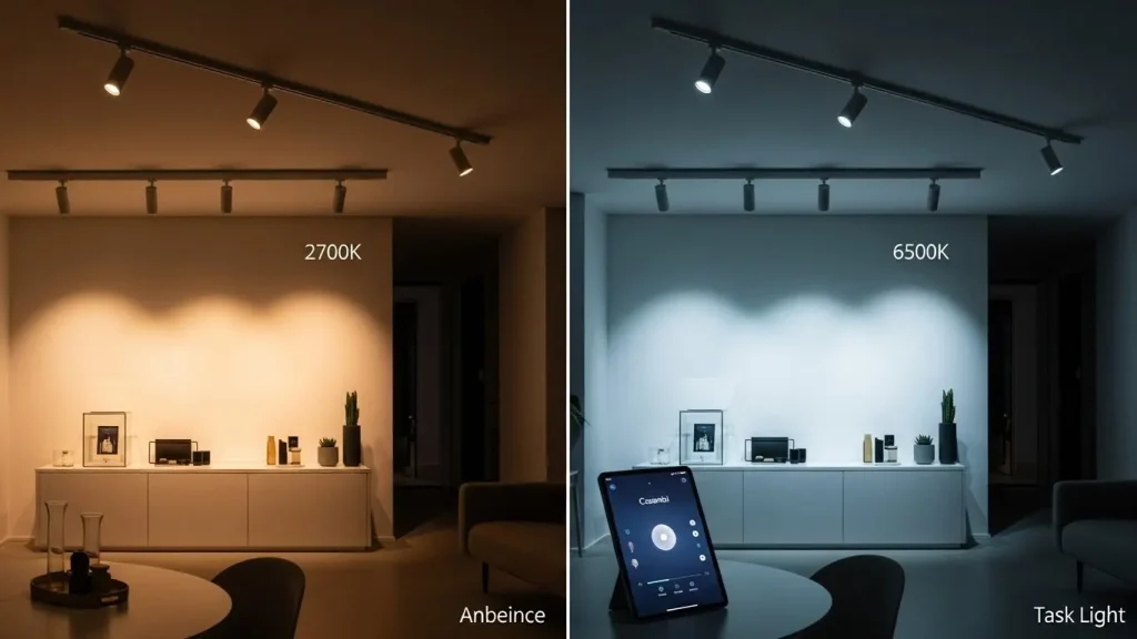 Commercial adjustable white light track intelligent lighting system