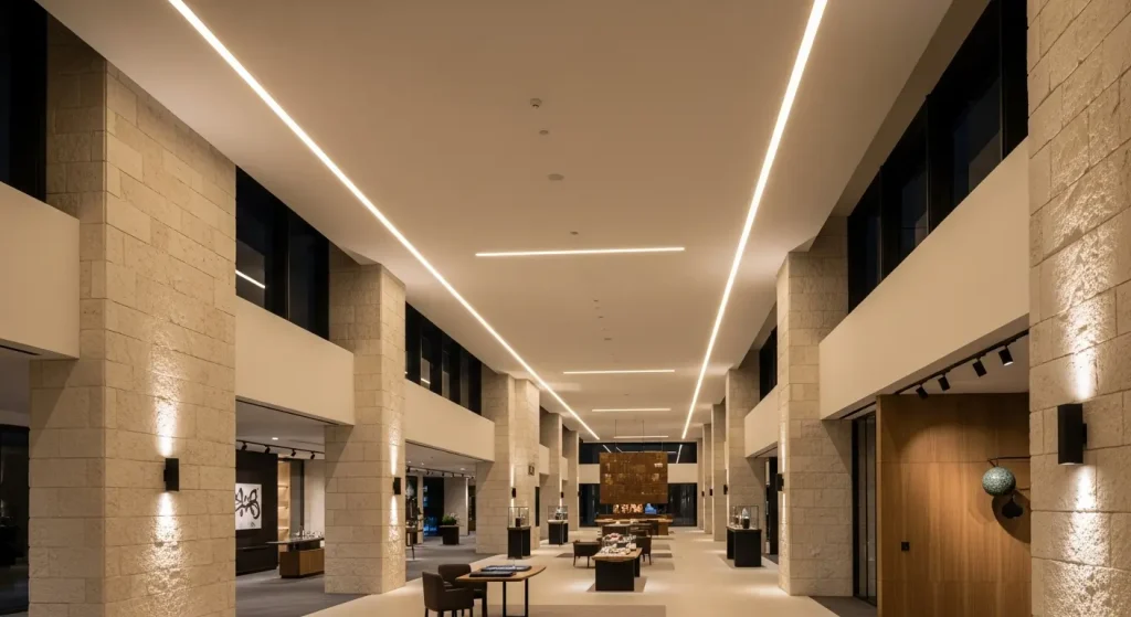 Commercial space architectural lighting effects