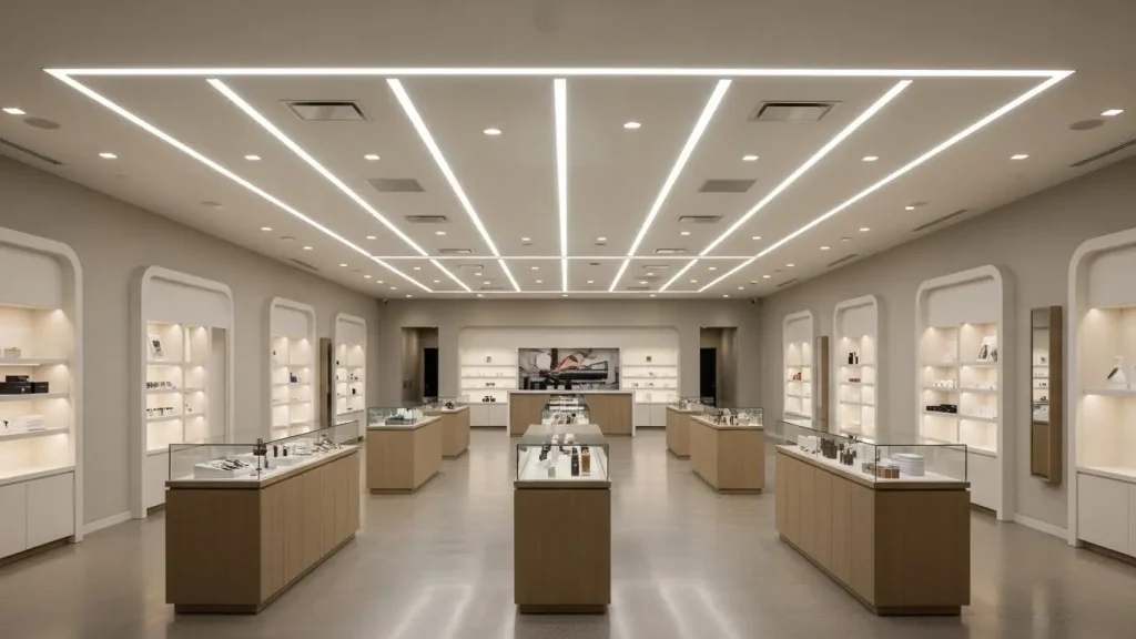 Modern commercial interiors are equipped with anti-glare lighting systems to create a comfortable visual environment