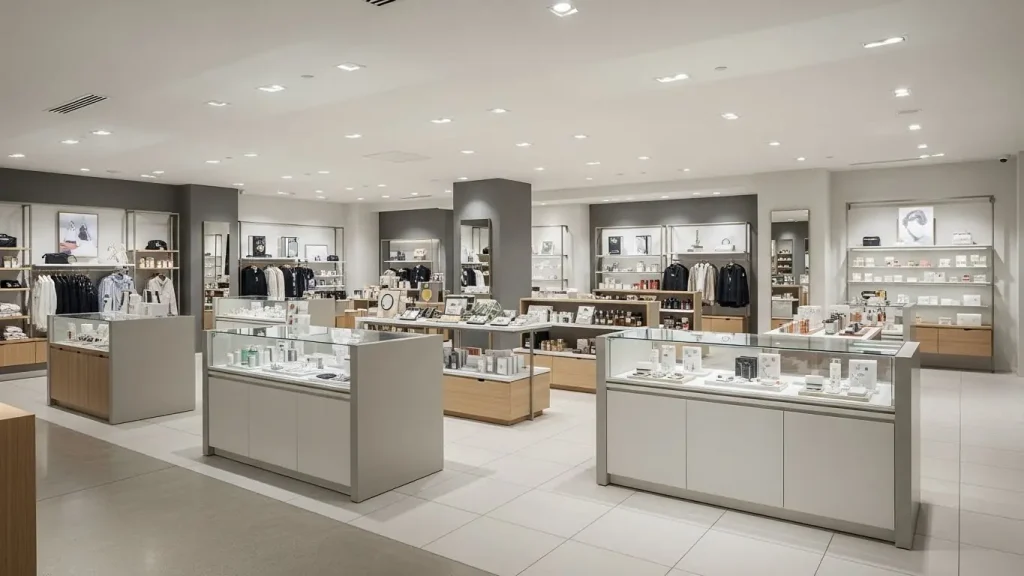 Modern retail stores are equipped with intelligent lighting systems to create a comfortable and pleasant shopping atmosphere
